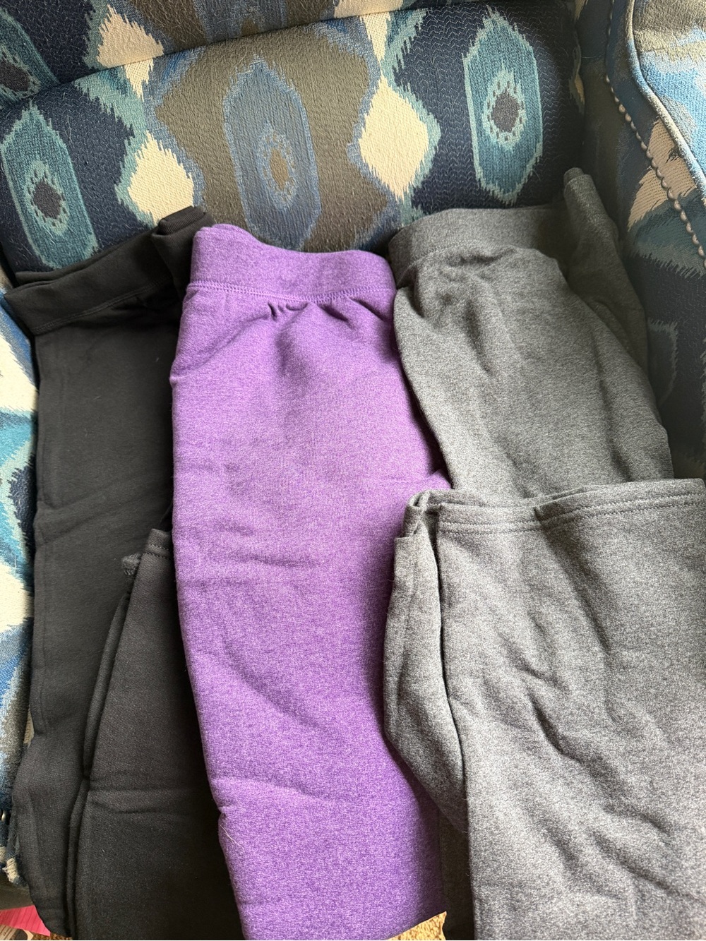 Hanes Wide Leg Pants Trio - Black, Purple, Gray